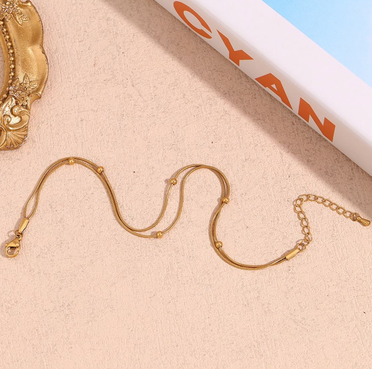 18K Gold-Plated Double-Layer Snake Chain Bracelet