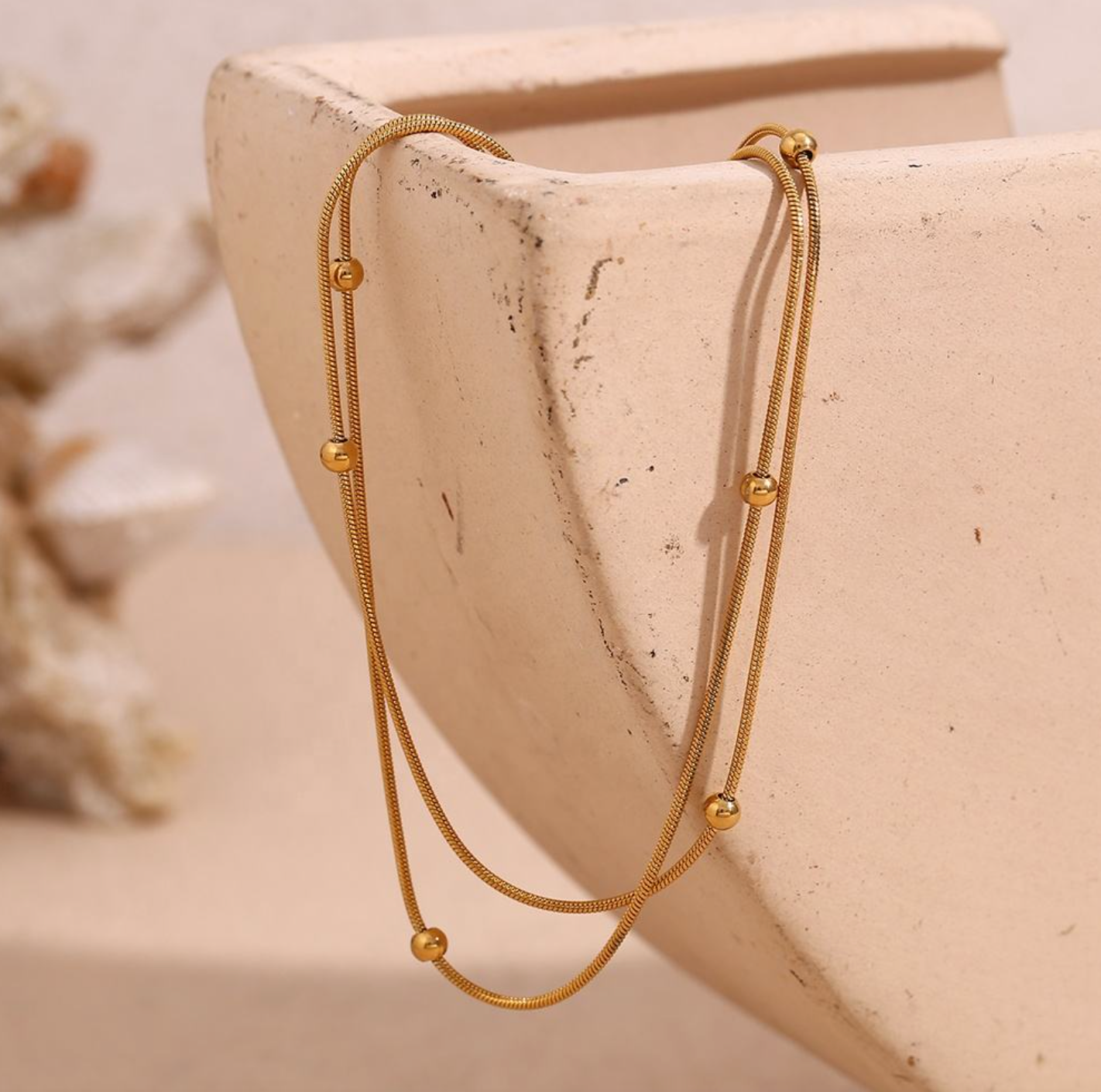 18K Gold-Plated Double-Layer Snake Chain Bracelet
