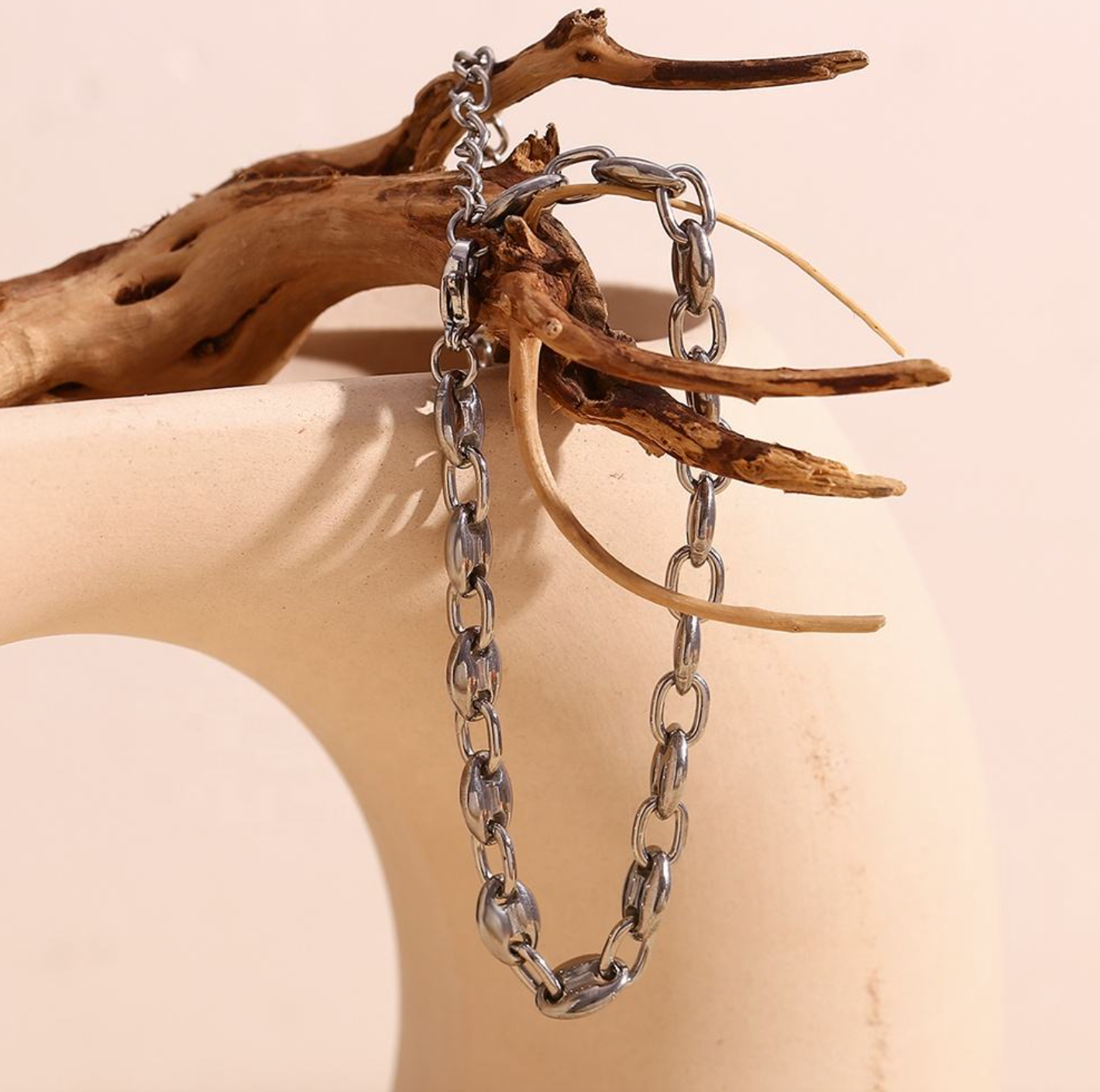 14K Gold-Plated Coffee Bean Chain Bracelet