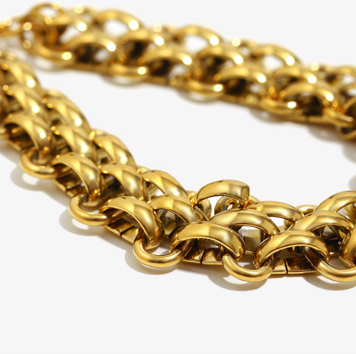 Elegant Three-Piece Gold Bracelet Set