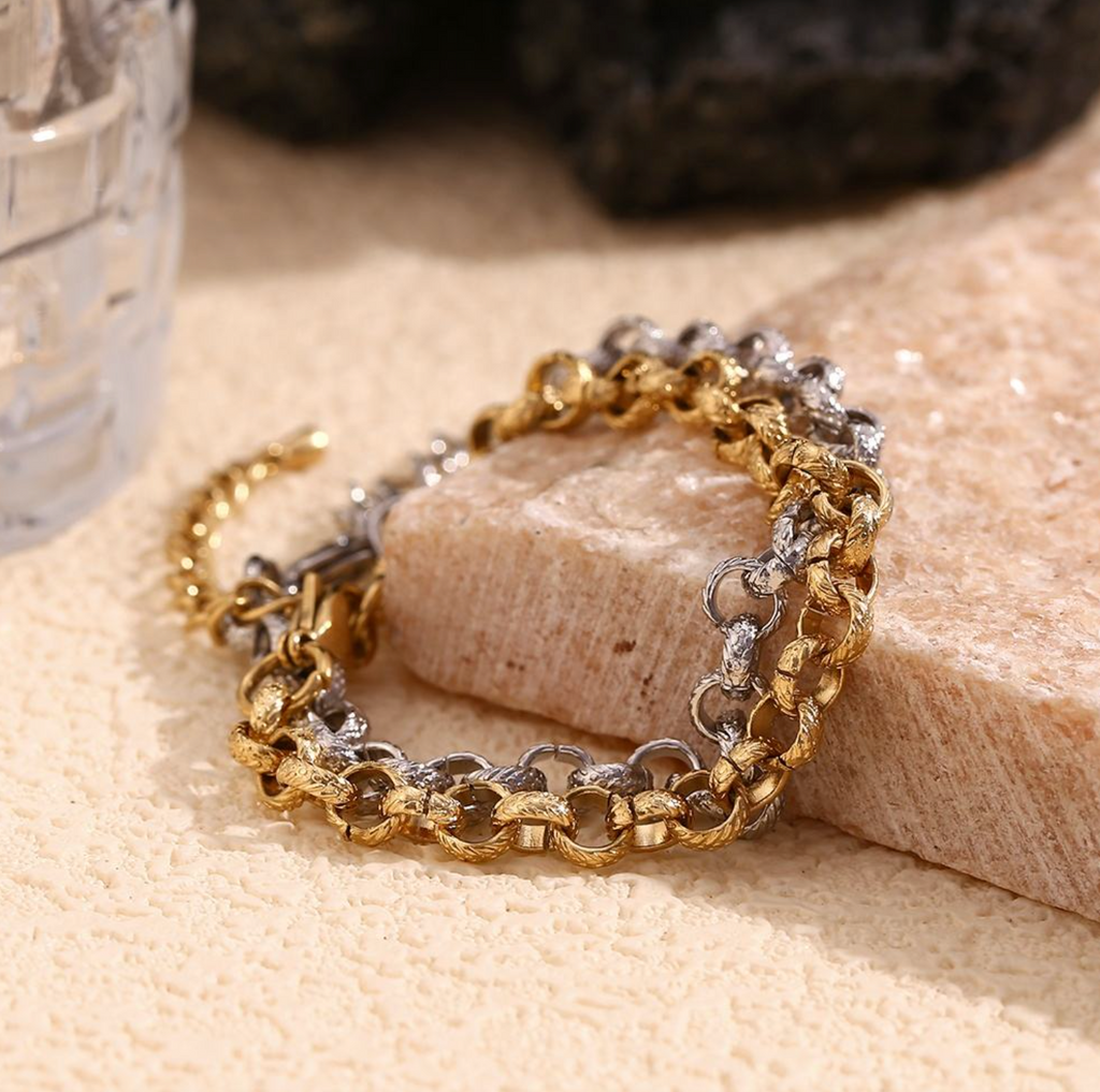 Waterproof Hammered Chain Bracelet