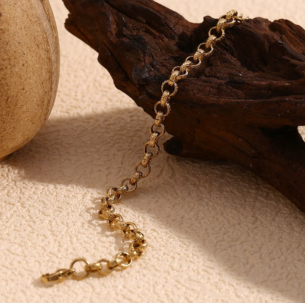 Waterproof Hammered Chain Bracelet
